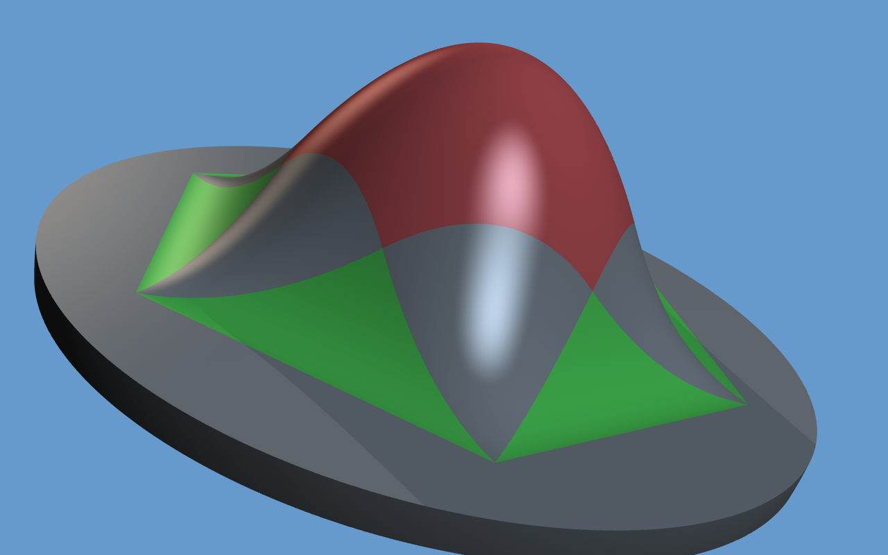 spline basis function built from 13 quadric patches